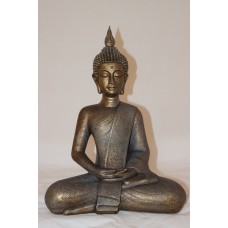Zittende Thai Boeddha brons kleur.
